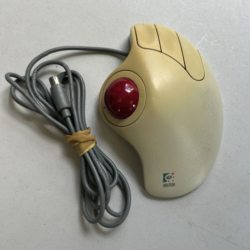 Logitech TrackMan Marble Trackball 3 Button PS/2 Computer Mouse Model T-CH11